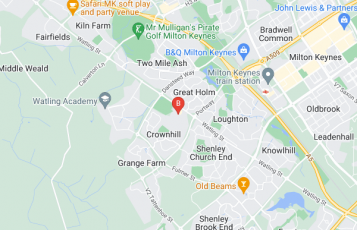 Oxley Digital Marketing location map: Vincent Avenue, Milton Keynes, Buckinghamshire