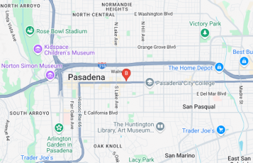 All Track Exterminators location map: 1055 E Colorado Blvd, Pasadena, California