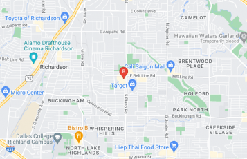 Towing In Richardson Tx location map: 1300 E Belt Line Rd, Richardson, TX