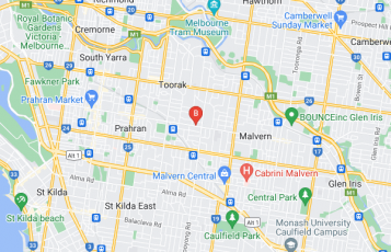 Edge2Edge Cleaning location map: Unit 5/789 Malvern Rd, Toorak, Vic