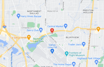 Dallas Love Field Tow Truck Service location map: 3890 West Northwest Hwy, Dallas, TX
