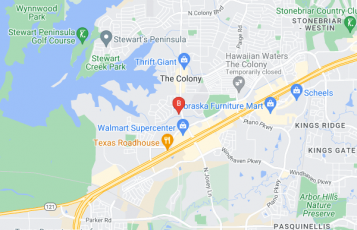 The Colony Towing location map: 4173 Main St, The Colony, TX 75056, The Colony, TX