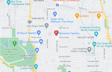 Saboorian & Associates, Tus Abogados de Accidentes location map: First Floor, 14523 Gilmore St, Van Nuys, California